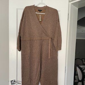 Great Value! NWT J. Crew Rose Gold Lurex, Surplice Bodice Jumpsuit - Size XL